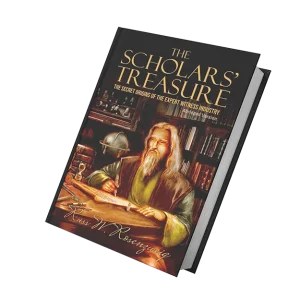 The Scholars’ Treasure book by Russ Rosenzweig exploring entrepreneurship, leadership, and personal legacy.